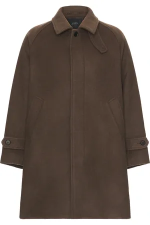 Saturdays NYC Double Weave Wool Overcoat in Brown