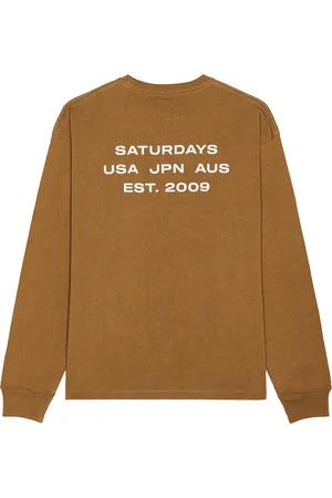 Saturdays NYC Max Weight Long Sleeve Tee in Brown