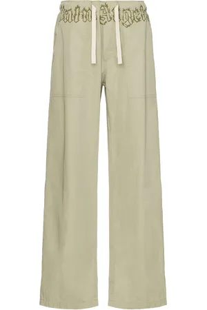 Palm Angels Waist Logo Loose Pants in Nude