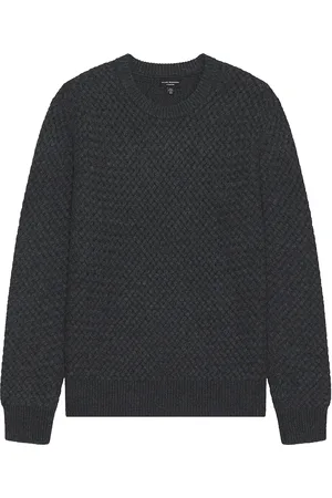 CLUB MONACO Cash Basketweave Crew Sweater in