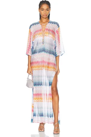 Missoni Long Cover Up in White,Blue