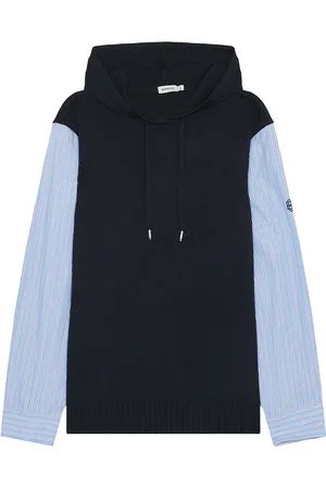 Simkhai Adonis Knit Woven Combo Hoodie in Black