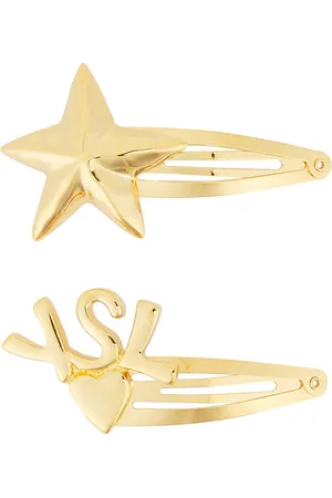 Saint Laurent Hair Clips in Metallic Gold
