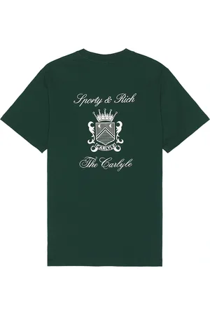 Sporty & Rich X Hotel Carlyle Crest T-Shirt in Dark Green