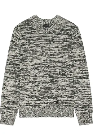CLUB MONACO Marl Slub Crew Sweater in Grey