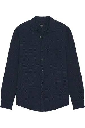 CLUB MONACO Herringbone Texture Shirt in Blue