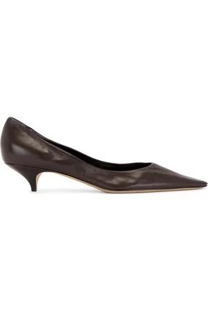 The Row Uxor Kitten Heel in Brown