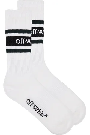 OFF-WHITE Stripes Logo Socks in White