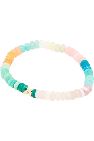 Sydney Evan Tiny Pure Butterfly Opal Rondelle Bracelet in Metallic Gold