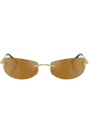 VERSACE Rectangular Sunglasses in Metallic