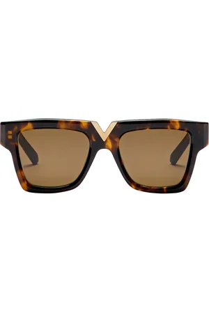 VALENTINO GARAVANI V Gold Sunglasses in Brown