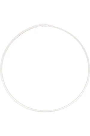 mega O 4 Necklace in Metallic Silver
