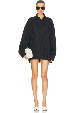 WARDROBE.NYC Oversize Shirt Mini Dress in Black
