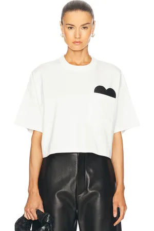 Bottega Veneta Cropped Heart T-Shirt in White
