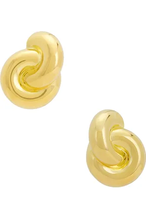 mega Jumbo Double Knot Earrings in Metallic Gold