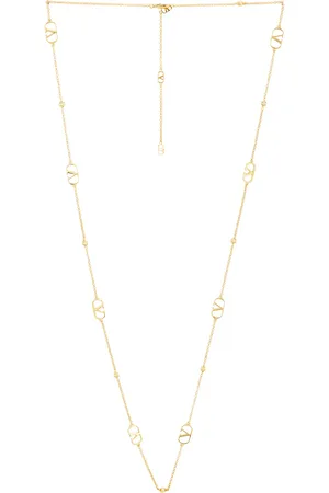 VALENTINO GARAVANI V Logo Signature Necklace in Metallic Gold