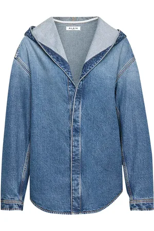 Alaïa Hooded Denim Top in Blue