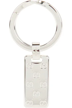 Gucci Signature Keyring in Metallic Silver