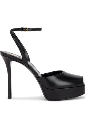 Saint Laurent La Scandale Platform Sandal in Black
