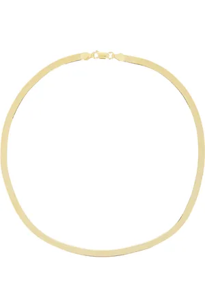 mega Herringbone 16 Necklace in Metallic Gold
