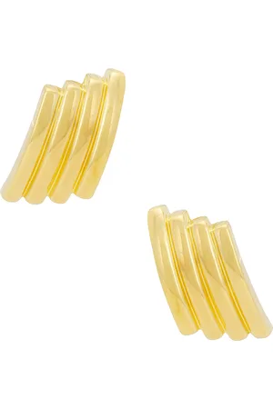 mega Line Dance Earrings in Metallic Gold