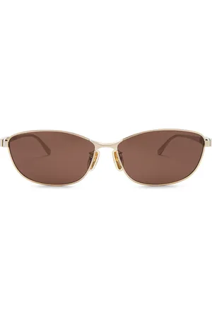 Balenciaga Rectangle Sunglasses in Metallic Gold