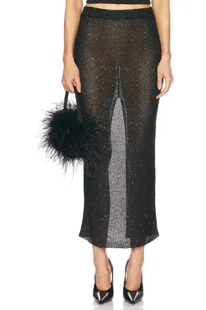 Alessandra Rich Sequin Long Skirt in