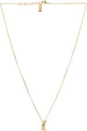 Saint Laurent YSL Necklace in Metallic Gold