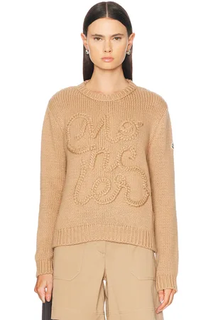 Moncler Long Sleeve Sweater in Tan
