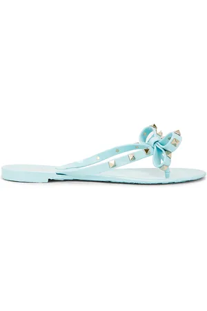 VALENTINO GARAVANI Rockstud Thong Sandal in Blue