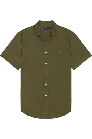 Ralph Lauren Garment Dyed Short Sleeve Oxford in Olive