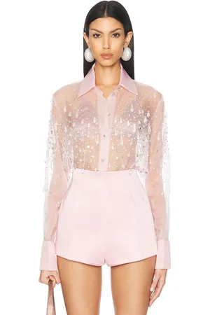 Retrofete Aubriella Embellished Shirt in Pink