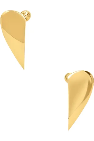 Alaïa Demi Coeur Earrings in Metallic Gold