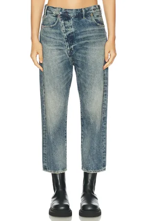 R13 Exene Cropped Straight Leg in Blue