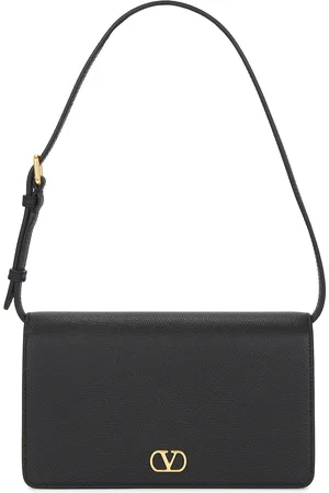 VALENTINO GARAVANI V Logo Signature Wallet With Strap in Black