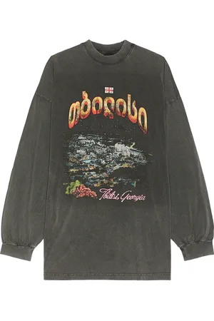 Balenciaga Long Sleeve Large T-Shirt in Black