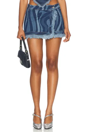 Emilio Pucci Denim Mini Skirt in Blue