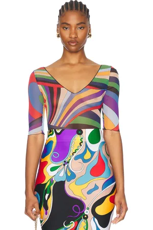 Emilio Pucci Short Sleeve Bodysuit in Purple
