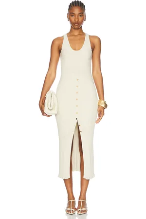Paco rabanne Knitted Sleeveless Dress in Ivory