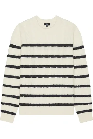 CLUB MONACO Cashmere Cable Crew Sweater in Ivory