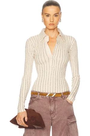 The Attico Long Sleeve Top in Beige