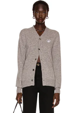 Comme des Garçons White Heart Cardigan in