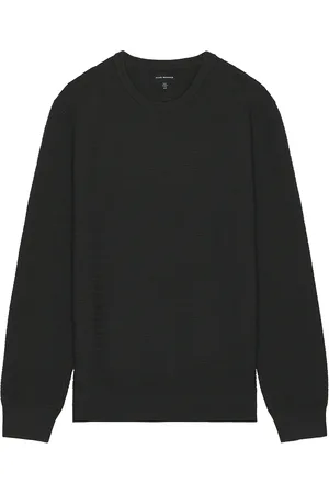 CLUB MONACO Twill Crew Sweater in Charcoal