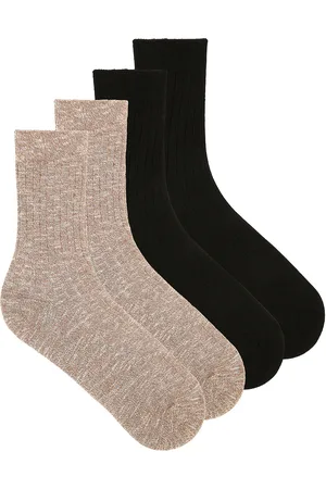 WAO Unisex Lifestyle Sock 2 Pack in Beige,Black