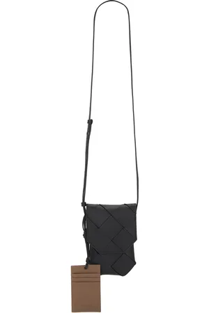 Bottega Veneta Diago Vertical Bicolor Phone Pouch in Black