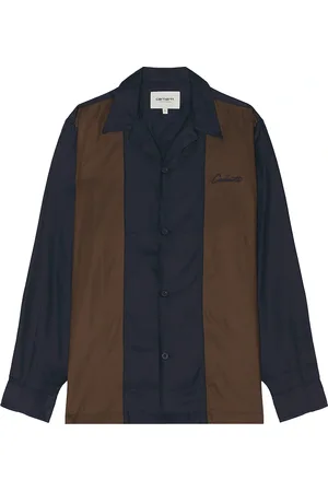 Carhartt Delaney Shirt in Brown,Navy