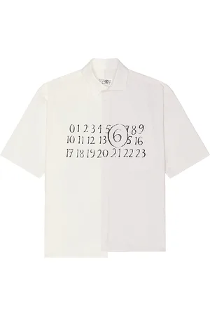 Maison Margiela Button Down Numbers Shirt in White