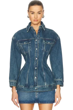 WARDROBE.NYC Denim Contour Jacket in Blue