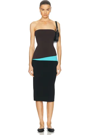 Staud La Serena Dress in Brown,Black