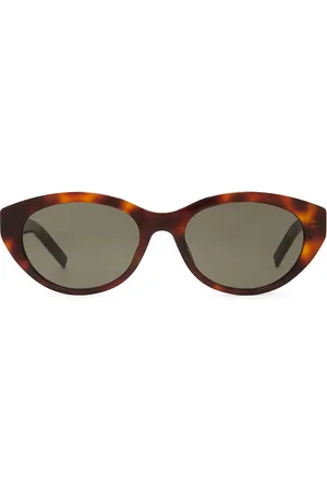 Saint Laurent Cat Eye Sunglasses in Brown,Cognac